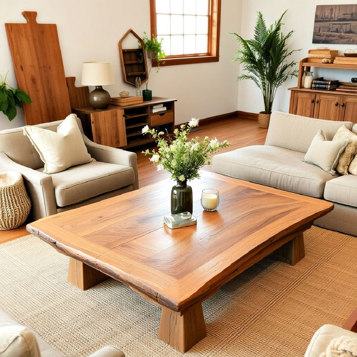 simple wooden coffee table for living room