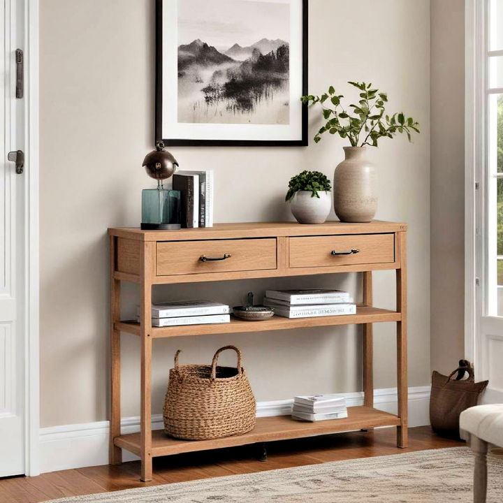 skinny and stylish console with drawers