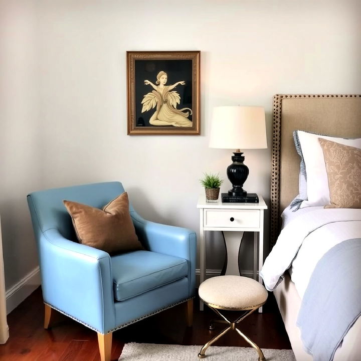 sky blue accent chairs for bedroom