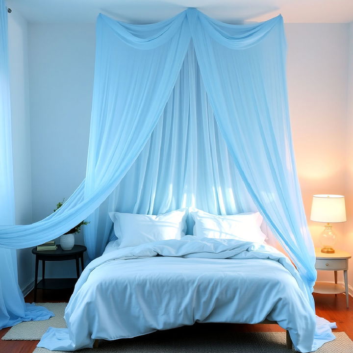 sky blue bed canopy