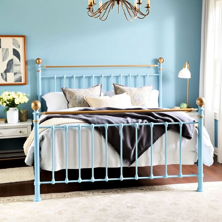 sky blue bed frame