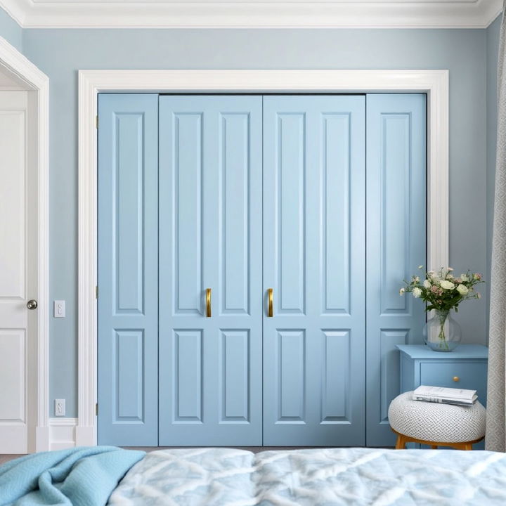 sky blue closet doors