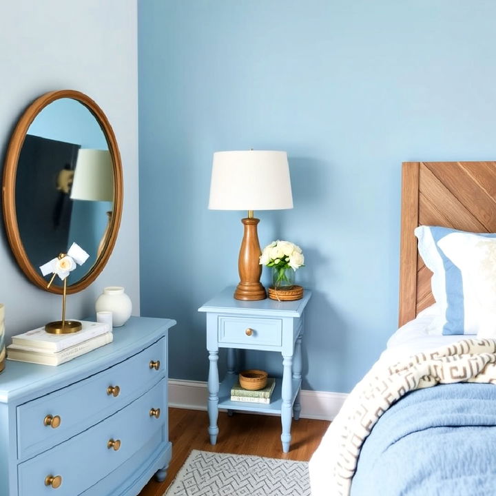 sky blue furniture for bedroom