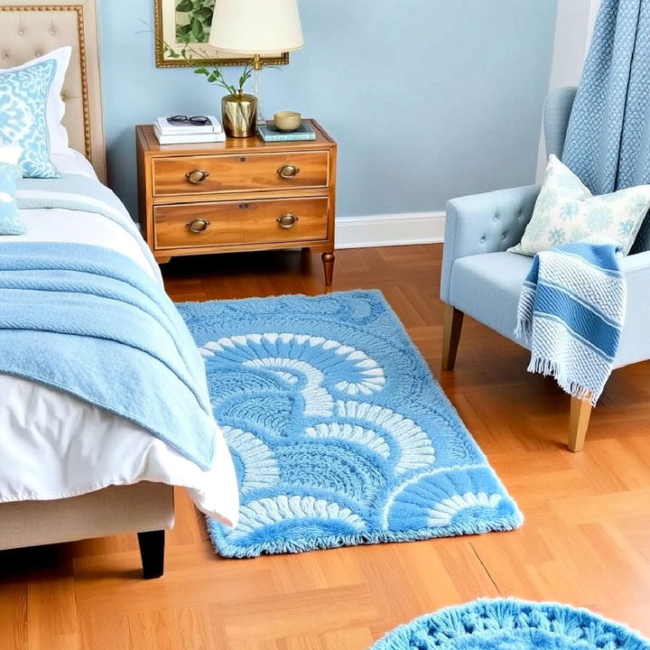 sky blue throw rugs for bedroom