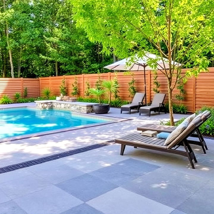 sleek and modern pool with porcelain pavers