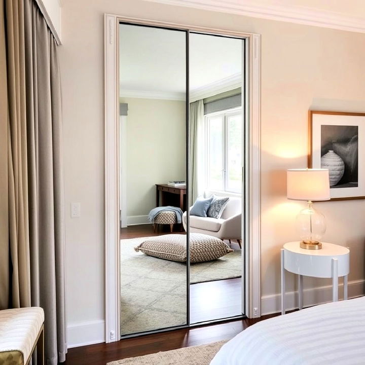 sleek and practical mirror secret door