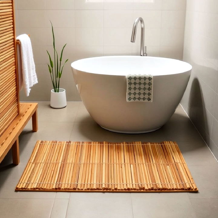 sleek bamboo bath mat