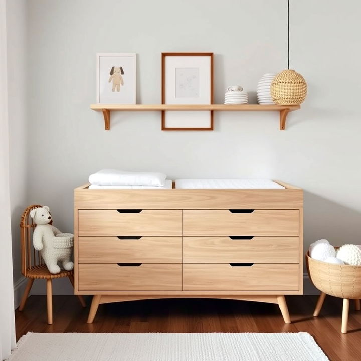 sleek changing table with storage