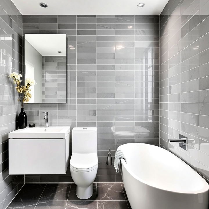 sleek grey glass tiles