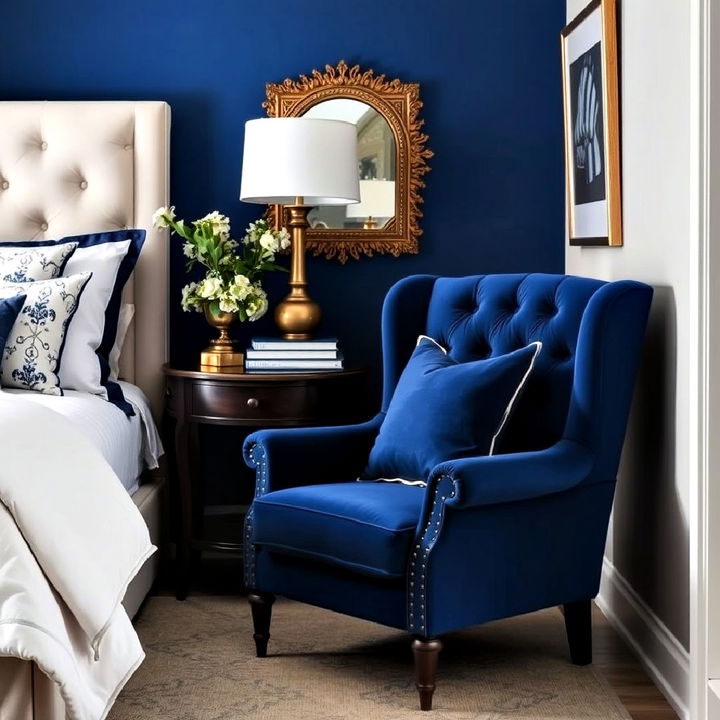 sleek sapphire blue furniture accents