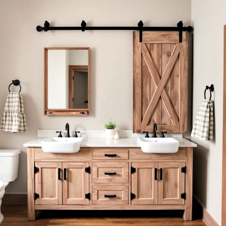 sliding barn door to vanity