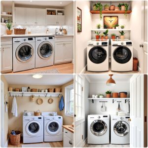 small laundry room ideas with a top load washing machine