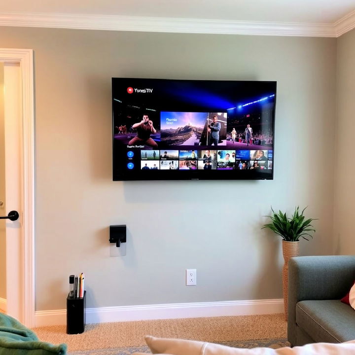 small media room wall mounted tv