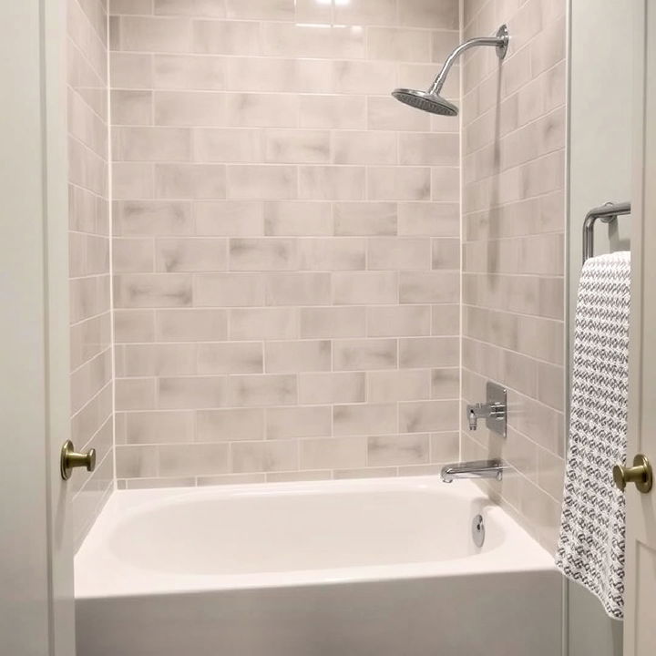 small tub with wall mounted shower