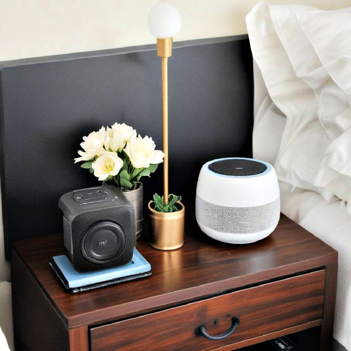 smart speakers for modern nightstand decor