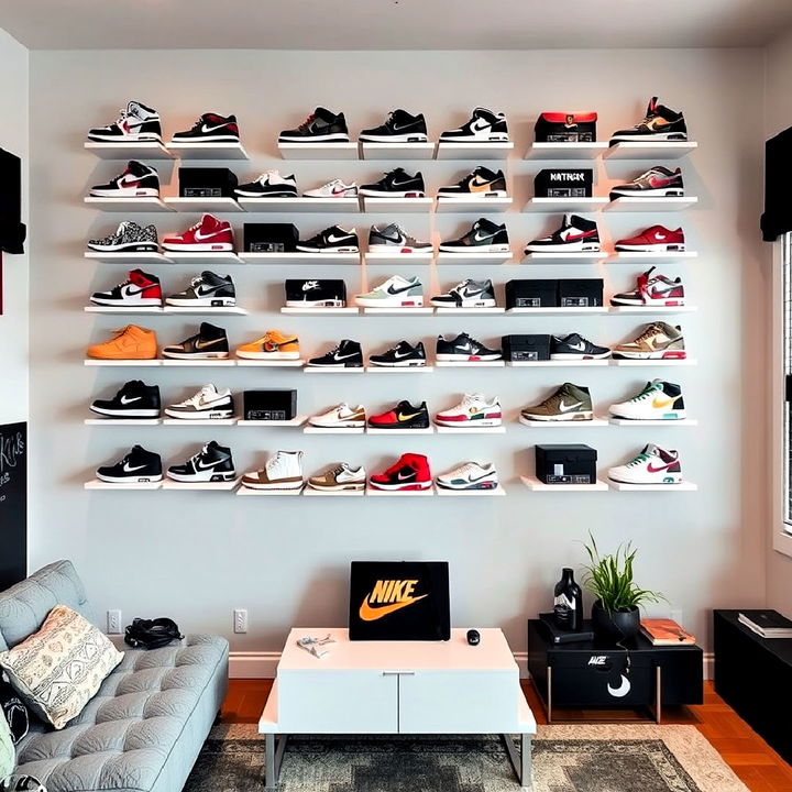 sneaker display wall idea