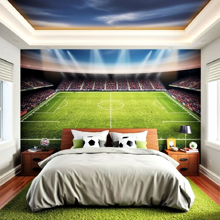 soccer field wallpaper for bedroom