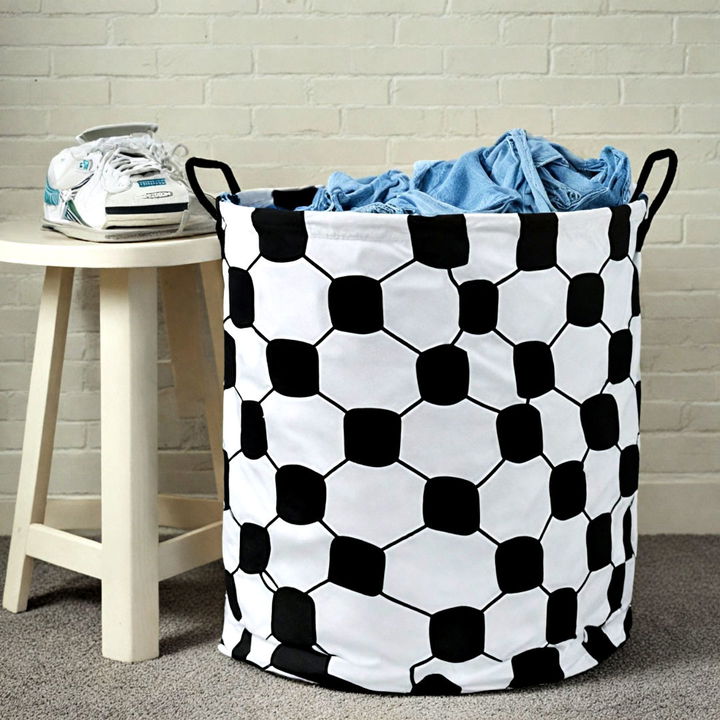 soccer goal themed laundry hamper