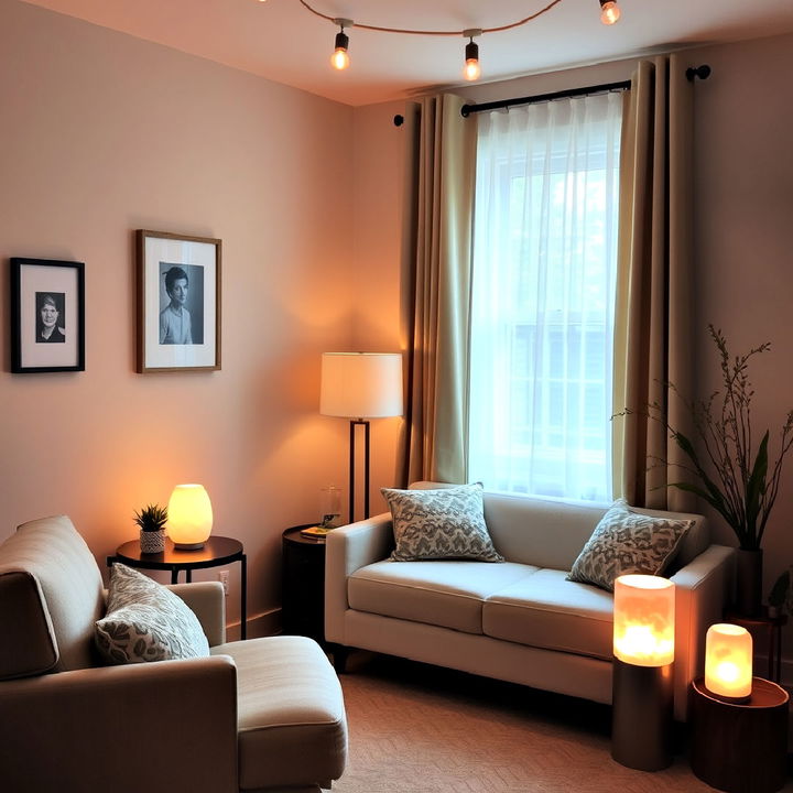 soft and ambient therapy room lighting