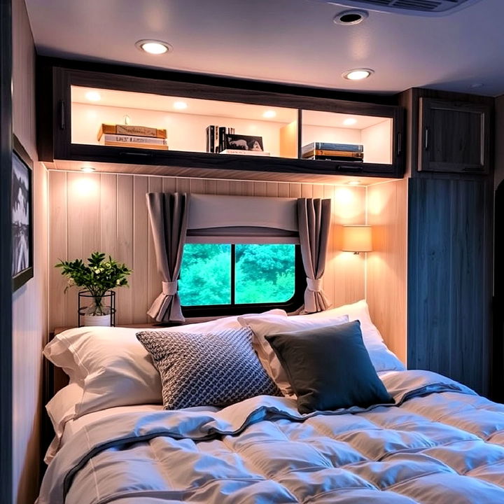 soft lighting for rv bedroom