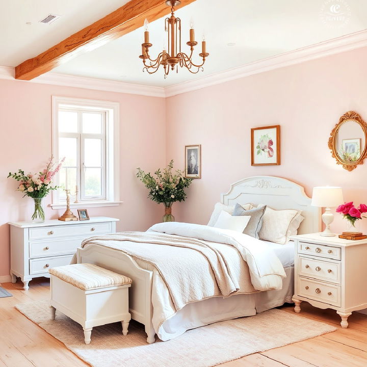 soft pastel limewash bedroom