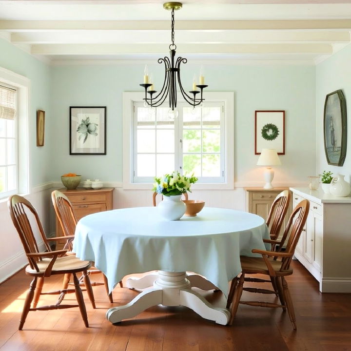 soft pastel walls for dining room