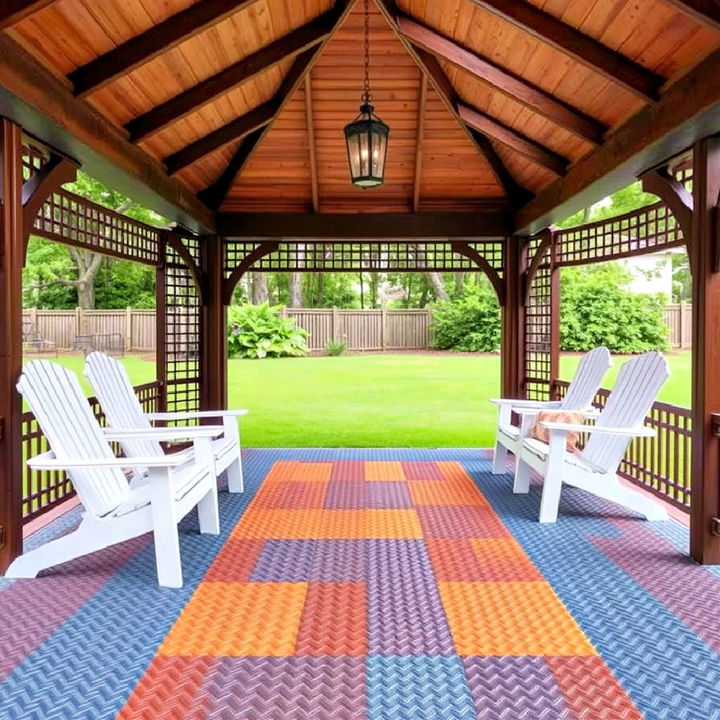 soft yet resilient rubber tile gazebo floor