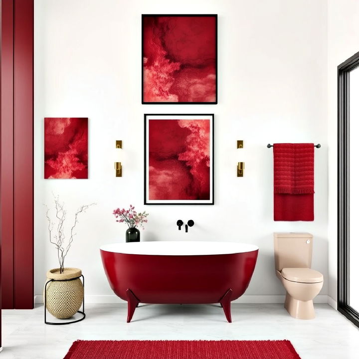 sophisticated burgundy wall art