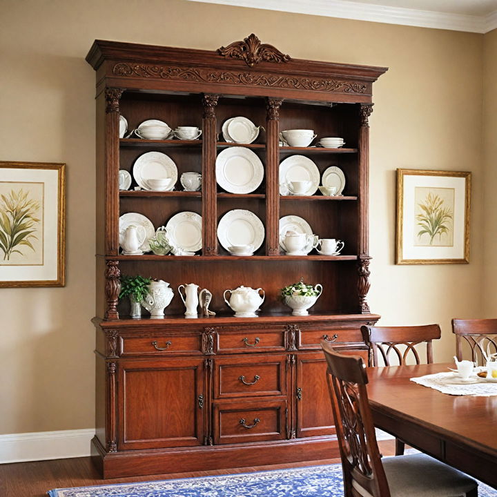 sophisticated formal dining hutch