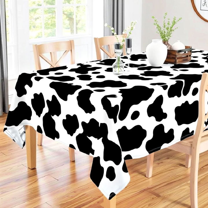 sophistication cow print tablecloth