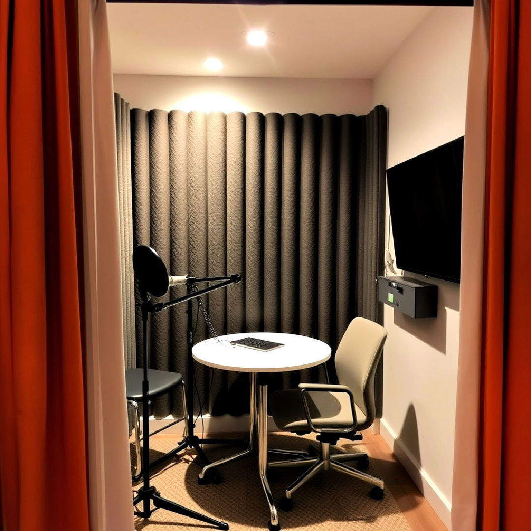 soundproof booth for recordings or podcasting
