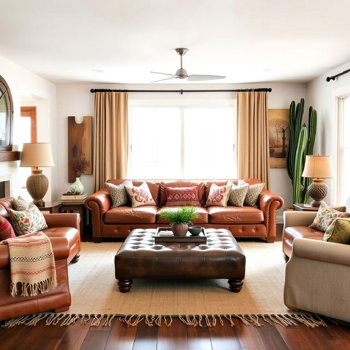 southwest living room leather furniture