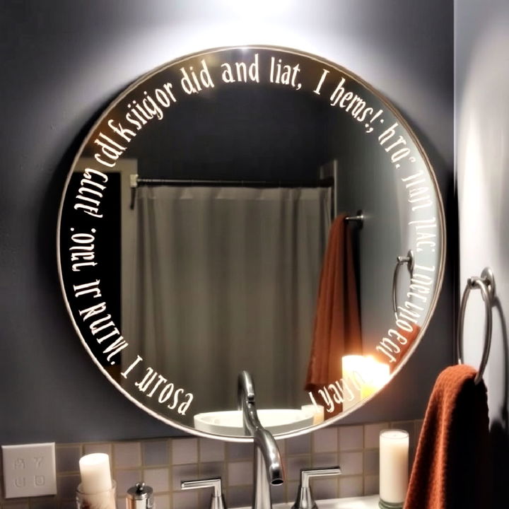 spell engraved bathroom mirror