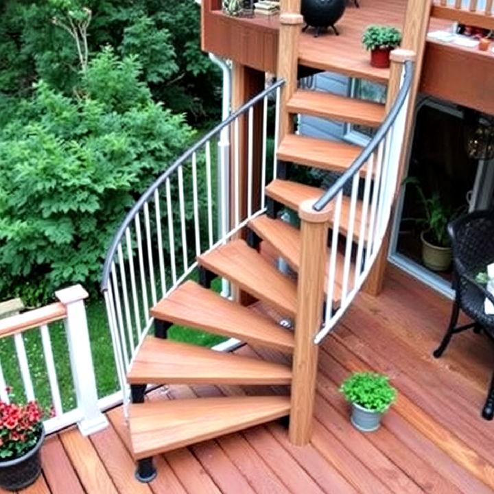 spiral staircase steps for deck