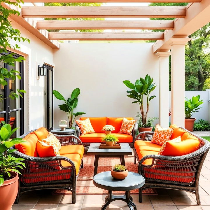 spruce up your patio with orange furniture