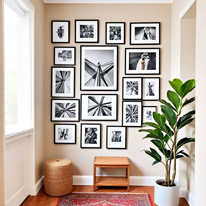 stack gallery wall to optimize vertical space