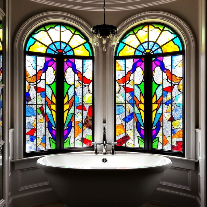 stained glass bathroom windows