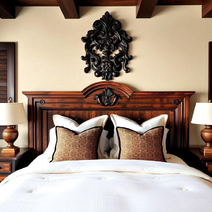 statement and striking wooden headboard