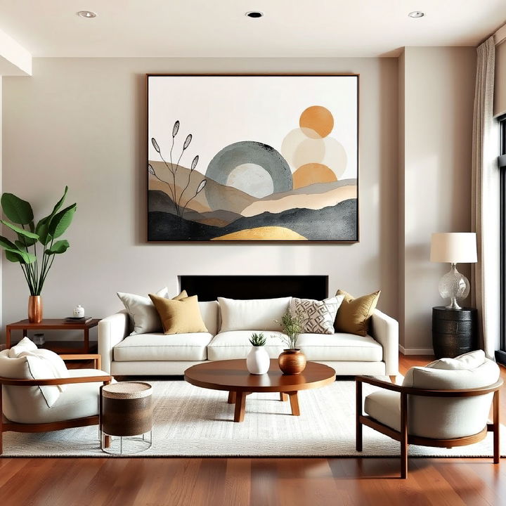 statement artwork for organic modern living room