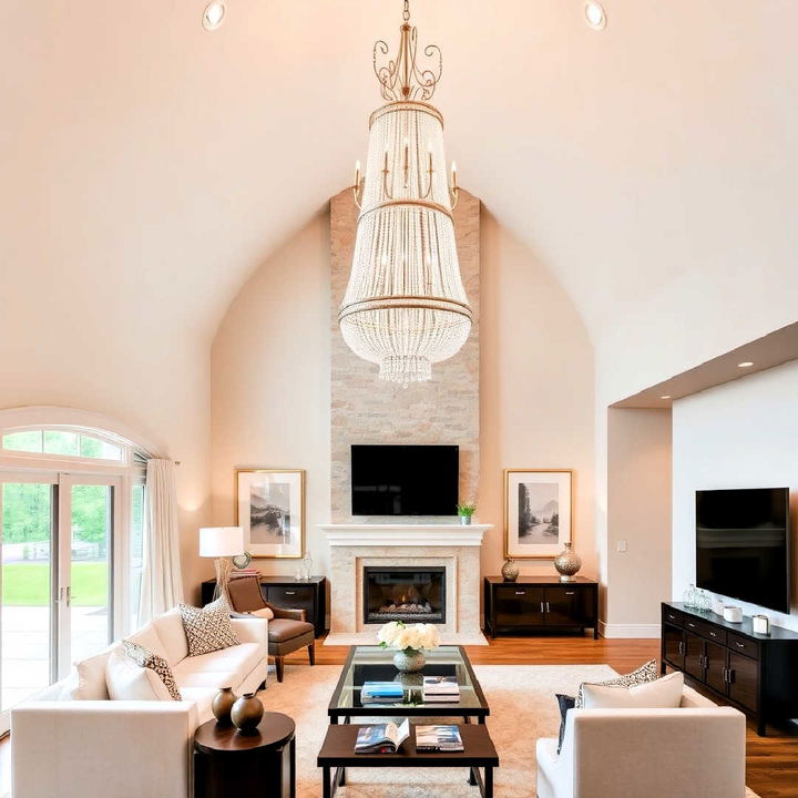 statement chandelier for vaulted ceiling