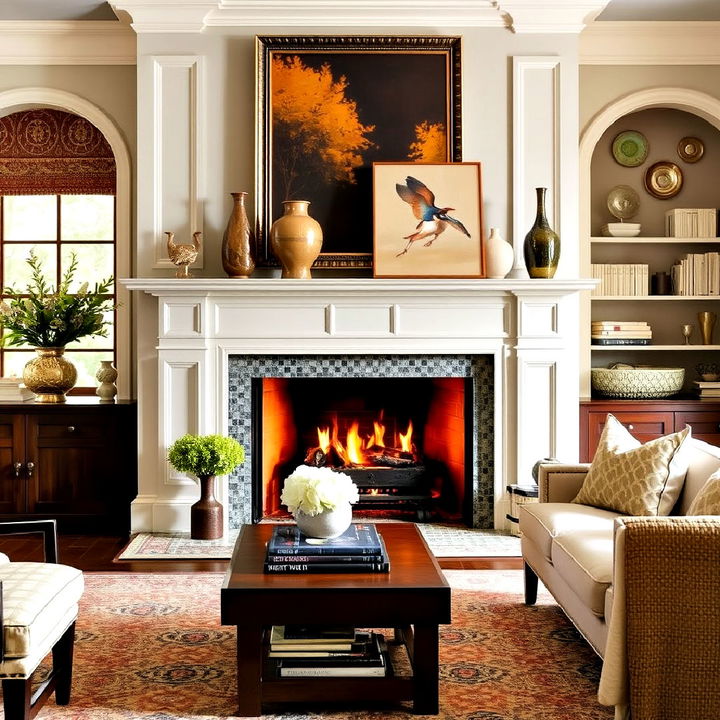 statement fireplace to add warmth and style