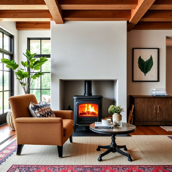 statement furniture wood stove surround