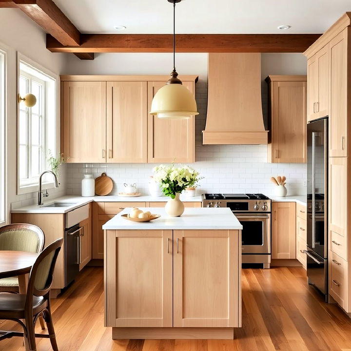 statement in simplicity kitchen with white oak cabinets