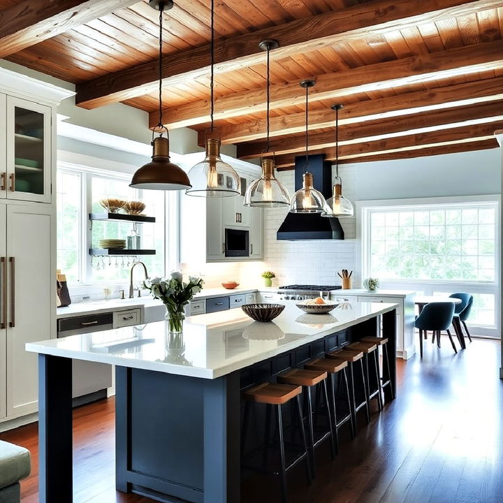 statement pendant lighting over a kitchen island