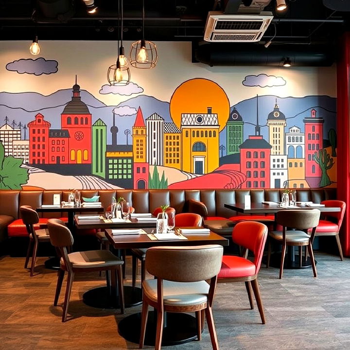 statement wall for your restaurant interior