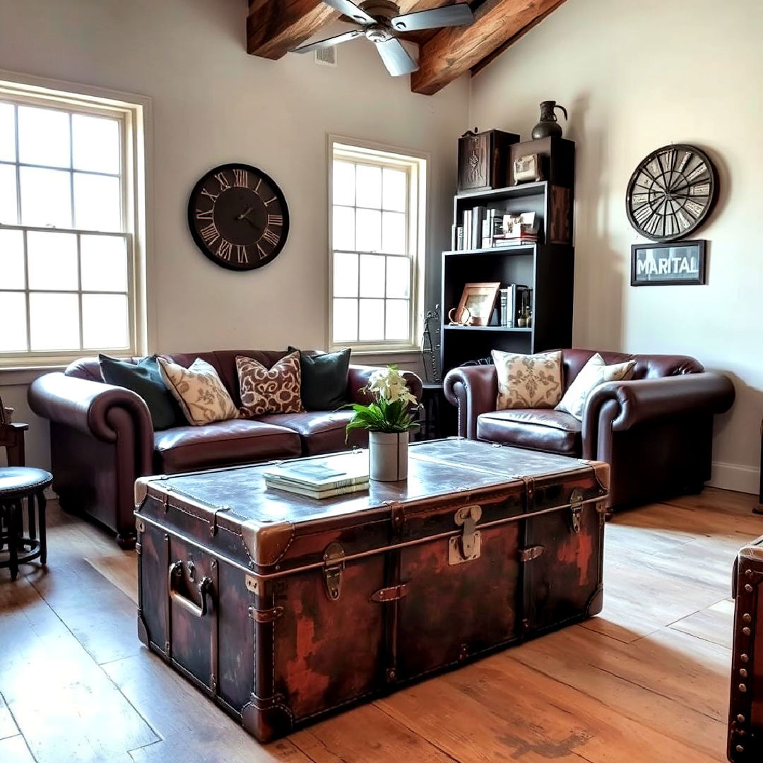 steamer trunk as coffee table