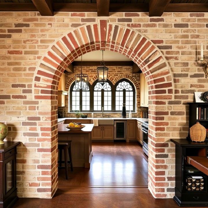 stone or brick archways for gothic kitchen