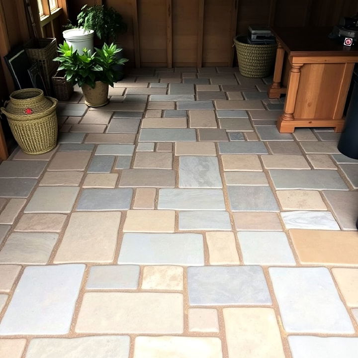 stone pavers floor for a sturdy and natural look