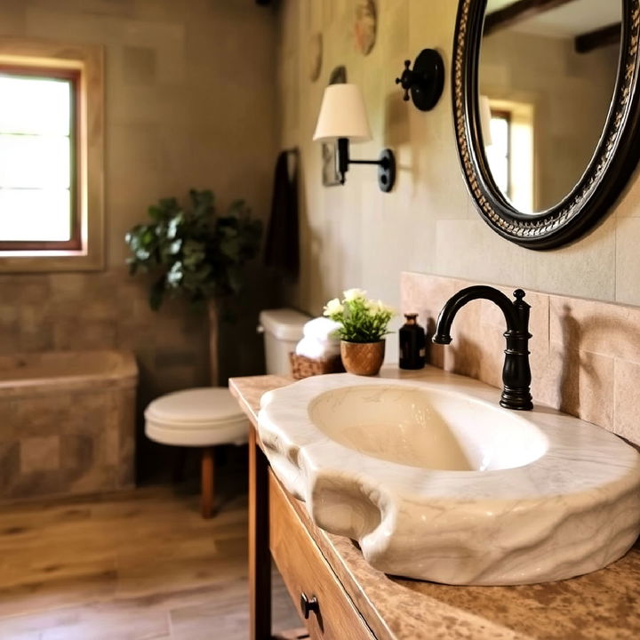 stone sinks for tuscan bathroom