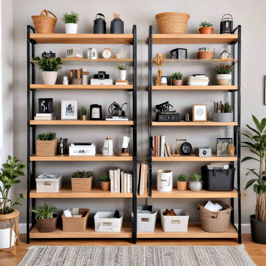 storage shelving unit for a clutter free space